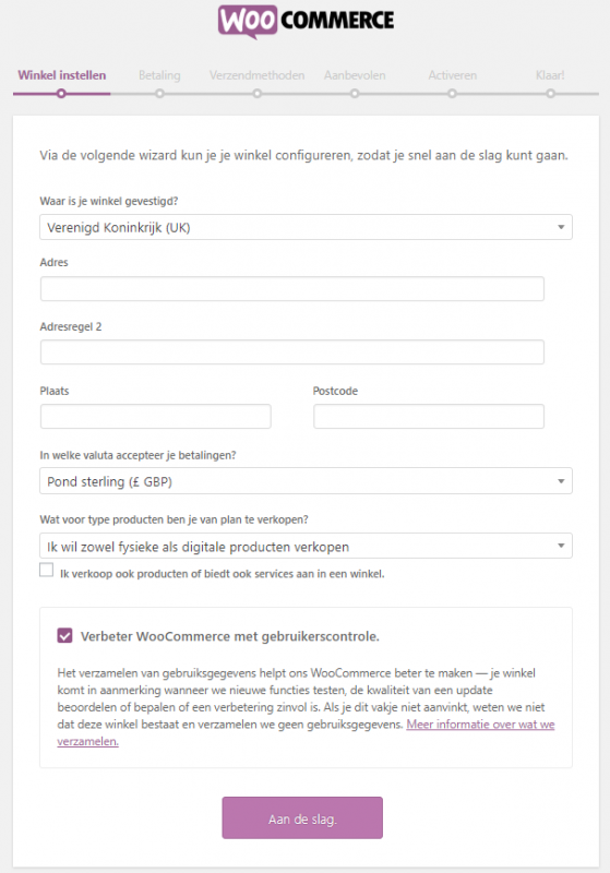 woocommerce installeren. wordpress webshop