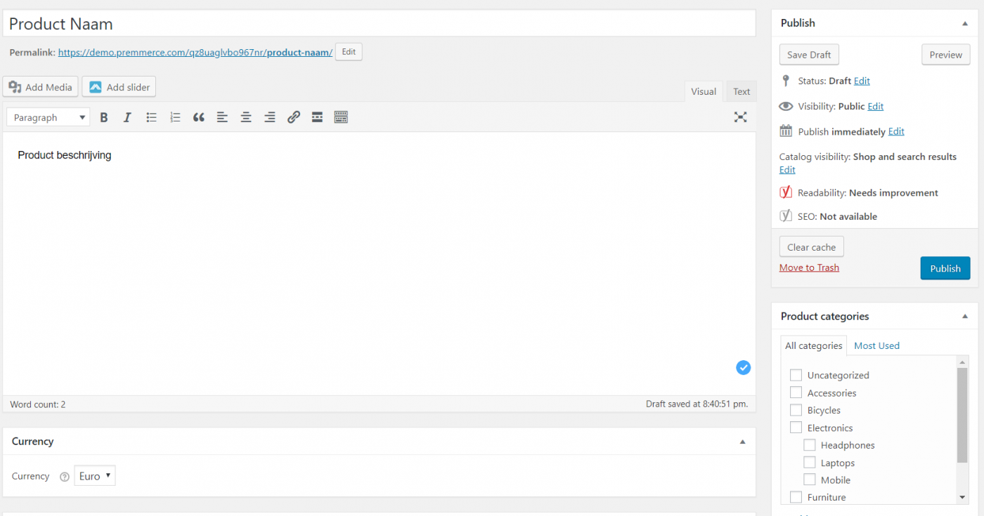nieuw product aanmaken woocommerce webshop