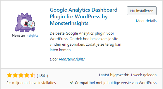 Monsterinsights google analytics dashboard gratis plugin